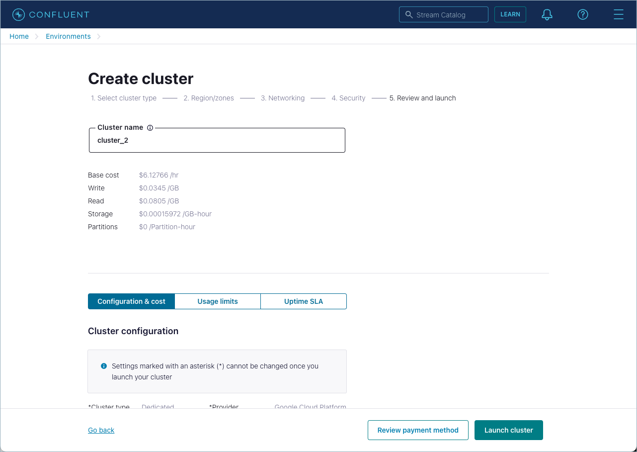 Create cluster workflow for physical Kafka clusters
