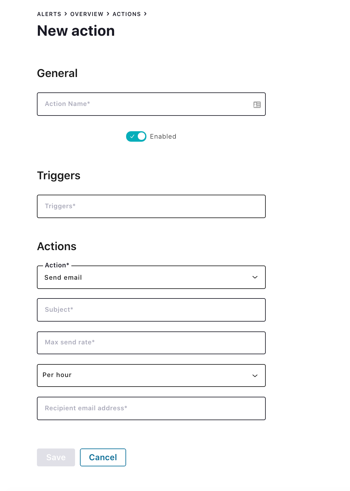 Action form for email