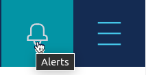 Alerts icon to navigate to global alerts area