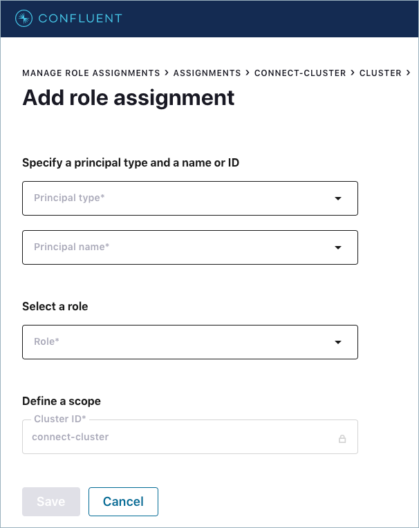 Confluent Platform Add role assignment Connect cluster