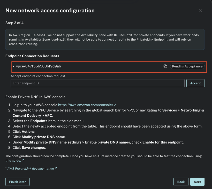 Aura Endpoint Connection Request