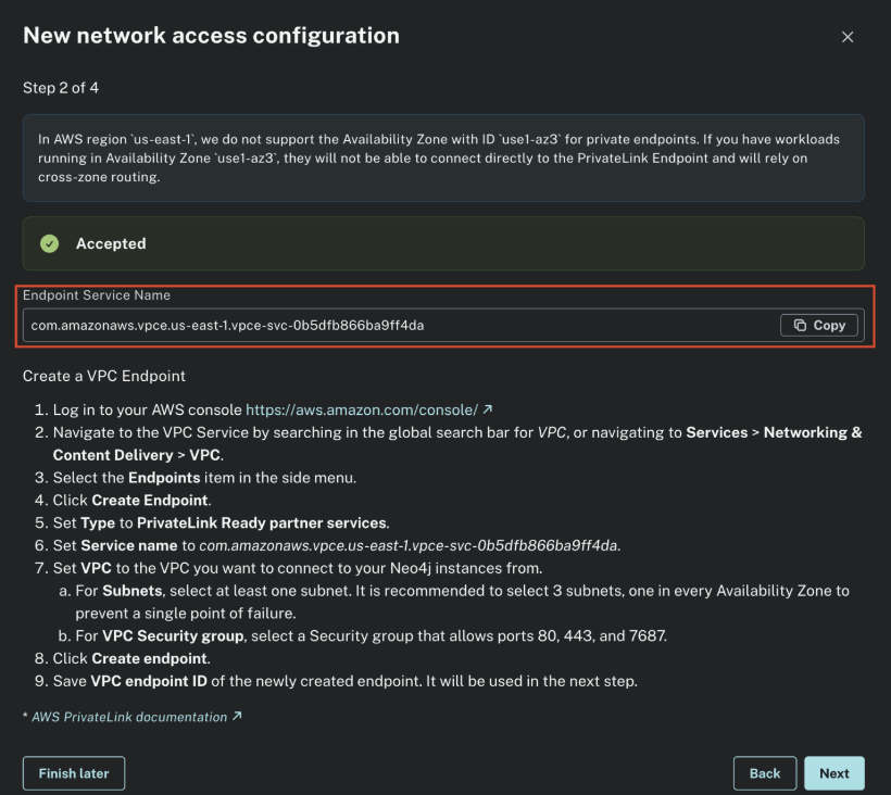 Fetch a PrivateLink Service Name