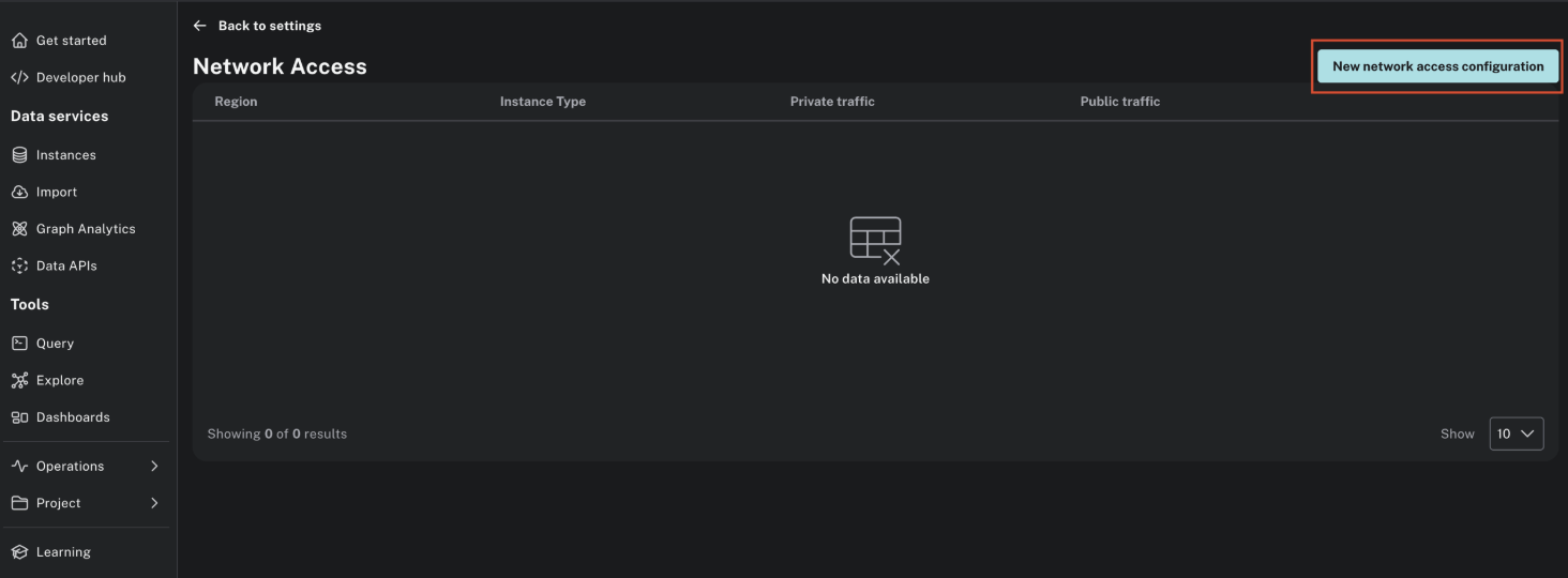 Add a New Network Access Configuration in Neo4j Aura