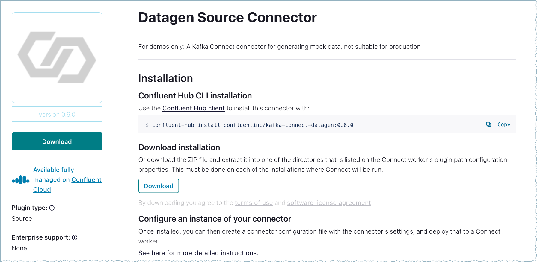 Connector details page