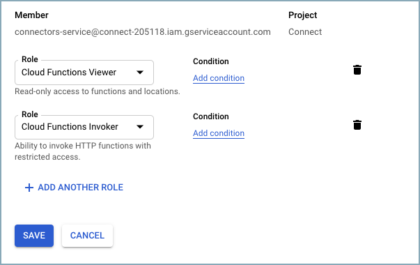 Google Project Connector Role