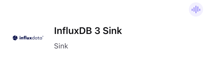 InfluxDB 3 Sink Connector Card