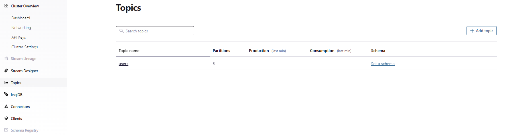Create topic page Confluent Cloud