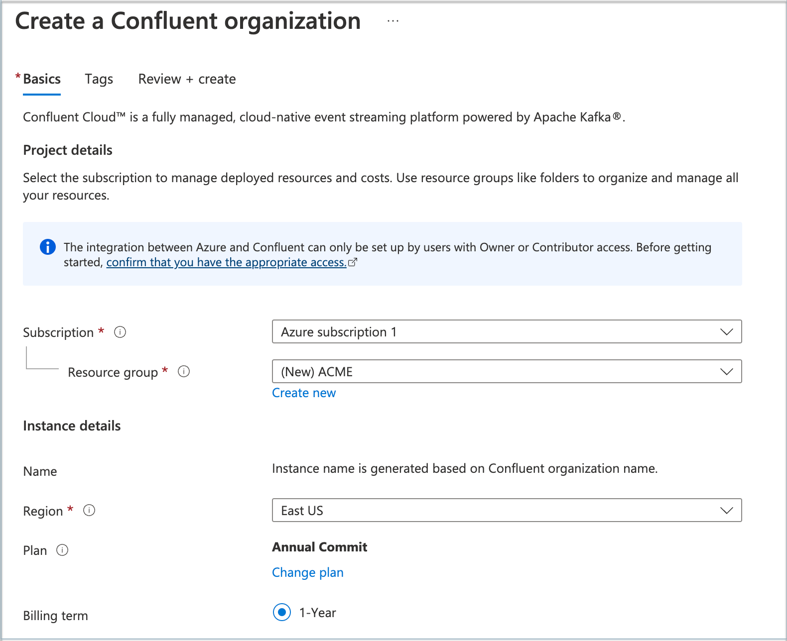 Creating Confluent Cloud Resource Commits