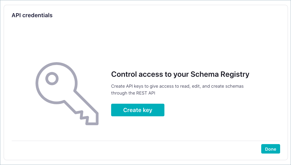 新しい Schema Registry API アクセスオプションのスクリーンショット
