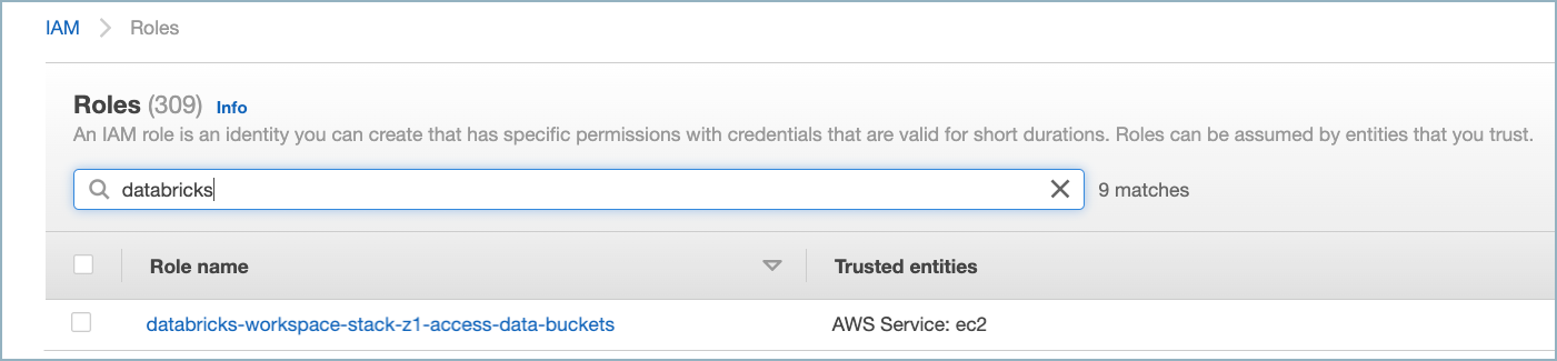 Verify the data bucket access IAM role