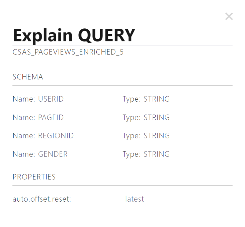Screenshot of the ksqlDB Explain Query page in Confluent Control Center