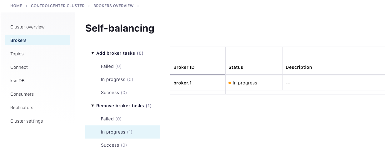 self balancing broker task statuses
