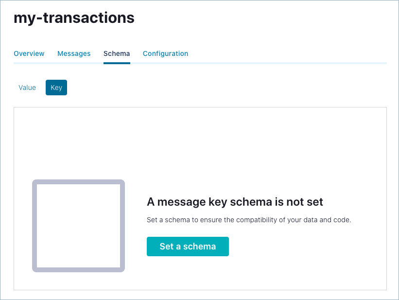 Prompt to define a schema for a message key