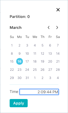 Jump to custom date/time topic message browser