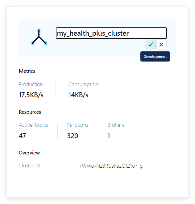 Edit the name of a Health+ cluster
